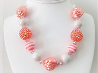 Big Bauble Pink White Necklace