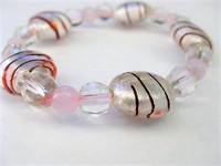 Pink Red Stretch Bracelet