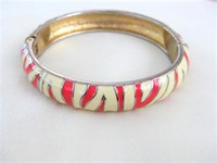 Red & Cream Zebra Bangle Bracelet