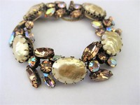 Gold Crystal Cabochon Regency Bracelet   by Regency