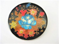 Blue Rose Floral Round Brooch