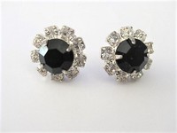 Black Sparkle Stud Earrings