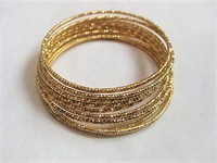 Thin Gold Bangle Bracelet Set/9