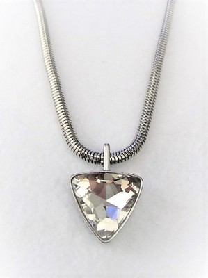 Triangle Sparkler Silver Necklace