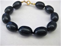 Dark Navy Acrylic Bracelet  by Trifari