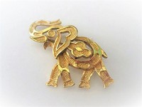 Gold Elephant Pin  by Trifari