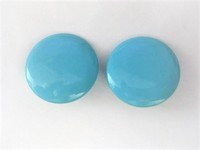 Round Turquoise Clip Earrings