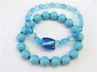 Two Turquoise Beaded Bracelets Set