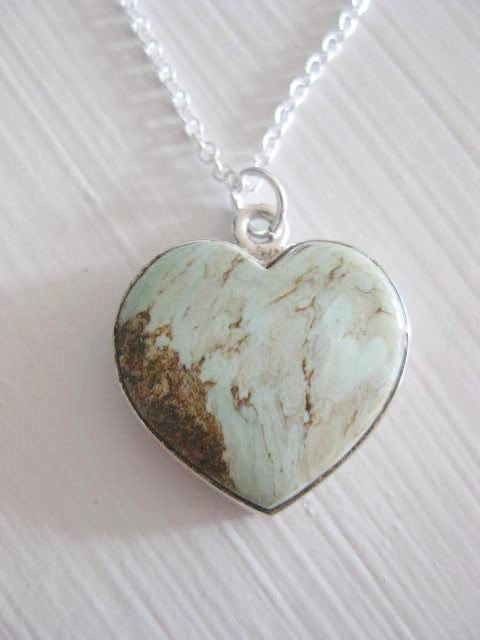 Variscite Gemstone Heart Necklace