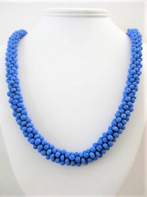 Cobalt Blue Glass Beaded Necklace