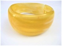 Yellow Wide Wavy Band Bangle Bracelet