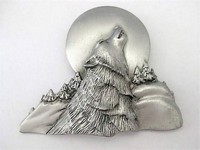 Howling Wolf Pewter Pin  by JJ