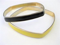 Yellow Black Duo Bangle Bracelet set