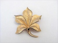 Gold Leaf Brooch   by Trifari