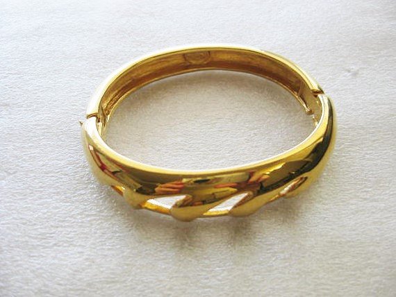 Gold Hinge Bangle Bracelet  by Napier