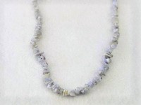 Long Blue Lace Agate Nugget Necklace