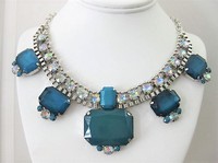 Teal Draping Bib Necklace