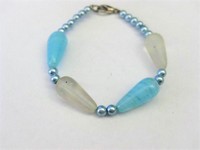 Blue Ivory Beaded Bracelet