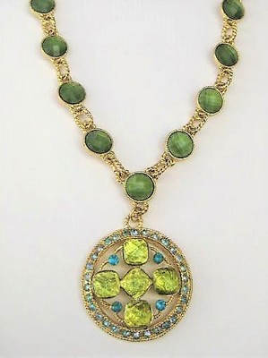 Bold Green Fashion Statement Necklace