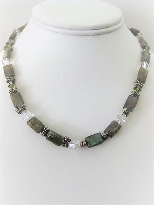 Labradorite, Crystal & Karen Hill Tribe Necklace