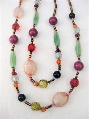 Long Colorful Beaded Necklace