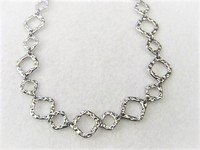 Hammered Link Silver Necklace  by Bijoux Terner