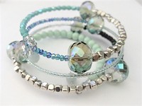 Turquoise Blue Beaded Wrap Bracelet