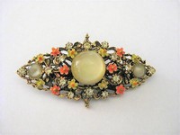 Floral Orange Yellow Brooch  by Mode ART