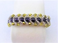 Gold and Purple Agate Braided Glass Bracelet