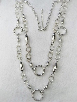 Long Silver Double-Strand Necklace  by Avon