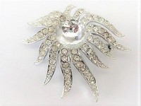 Sunburst Rhinestone Pin Brooch  by Tara